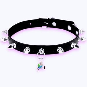 Adventure Time Choker Necklace Leather Finn Jake BMO Ice King Lumpy Space Princess Peppermint Butler Cartoon Cute Kawaii Y2K Goth Punk Emo