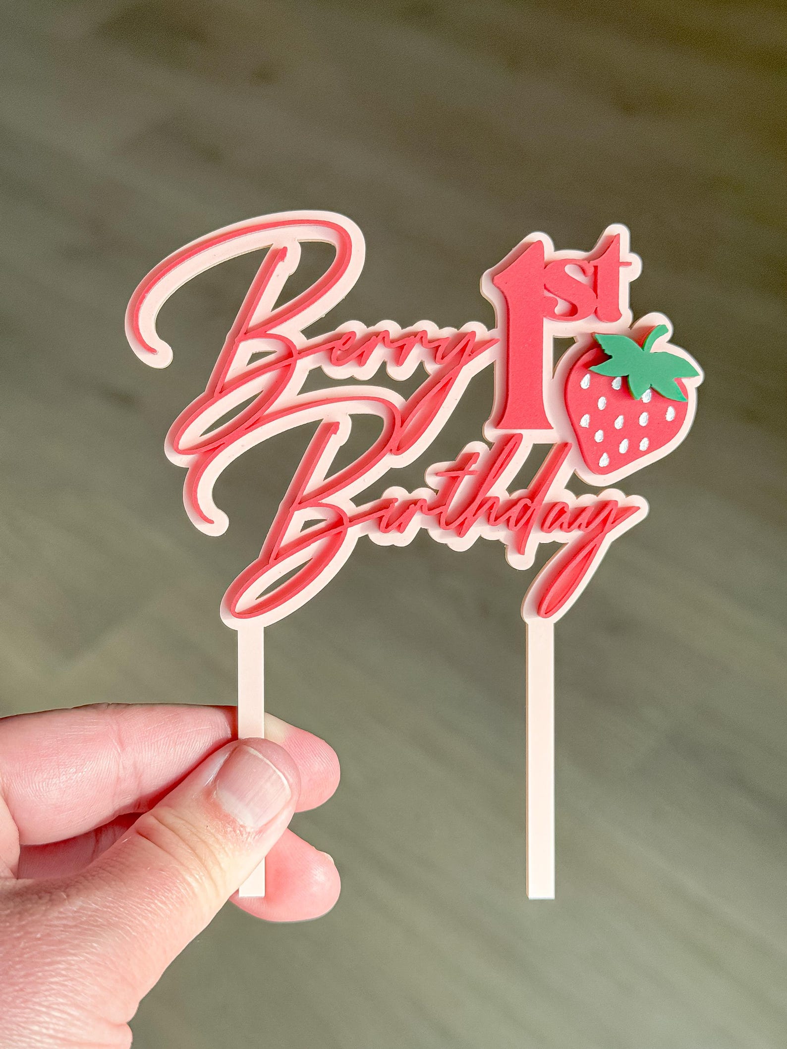 My Berry First Birthday Cake Topper Sweet One 1st Bday Strawberry Theme ...