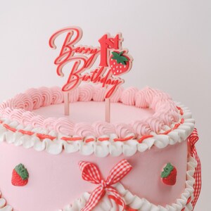 My Berry First Birthday Cake Topper Sweet One 1st Bday Strawberry Theme ...