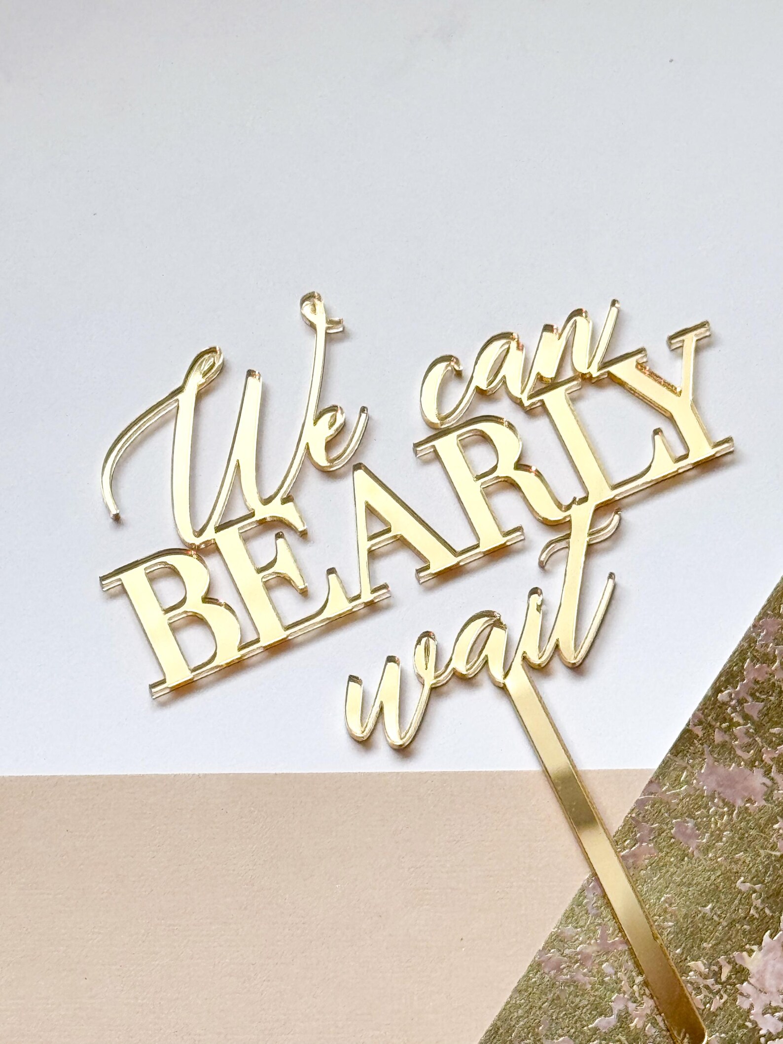 We Can Bearly Wait Cake Topper Teddy Baby Shower Gender Reveal Decor ...