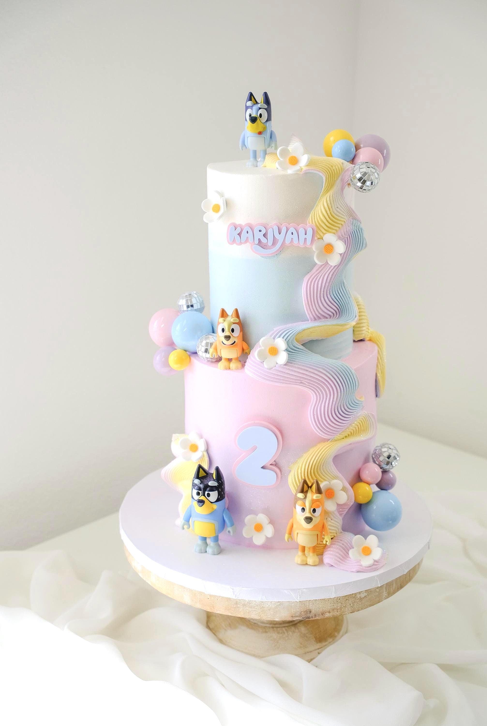 Blue Dog Cake Topper Personalized Name