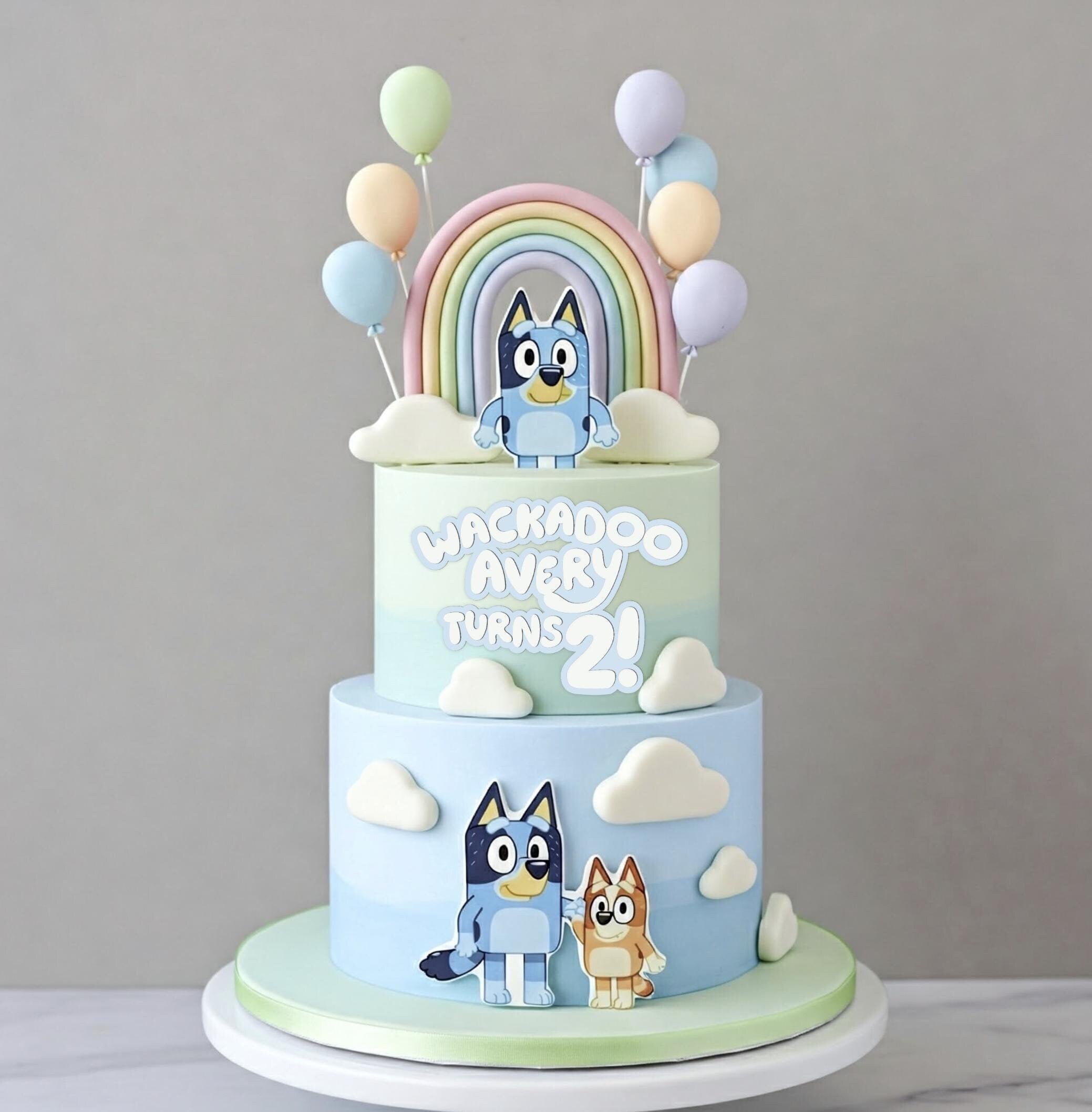 Blue Dog Cake Topper Personalized Name Heeler