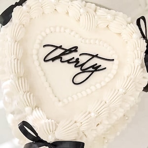 Acrylic Cake Topper Words For Vintage Heart Cake Just Married Mini Flat Custom Script Wedding Engagement Birthday Anniversary Graduation