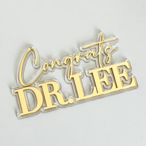 Double Layer Congratulations Graduation, Personalized Cake Topper for Graduation, Graduation Cake Topper, Congrats Grad Cake Topper