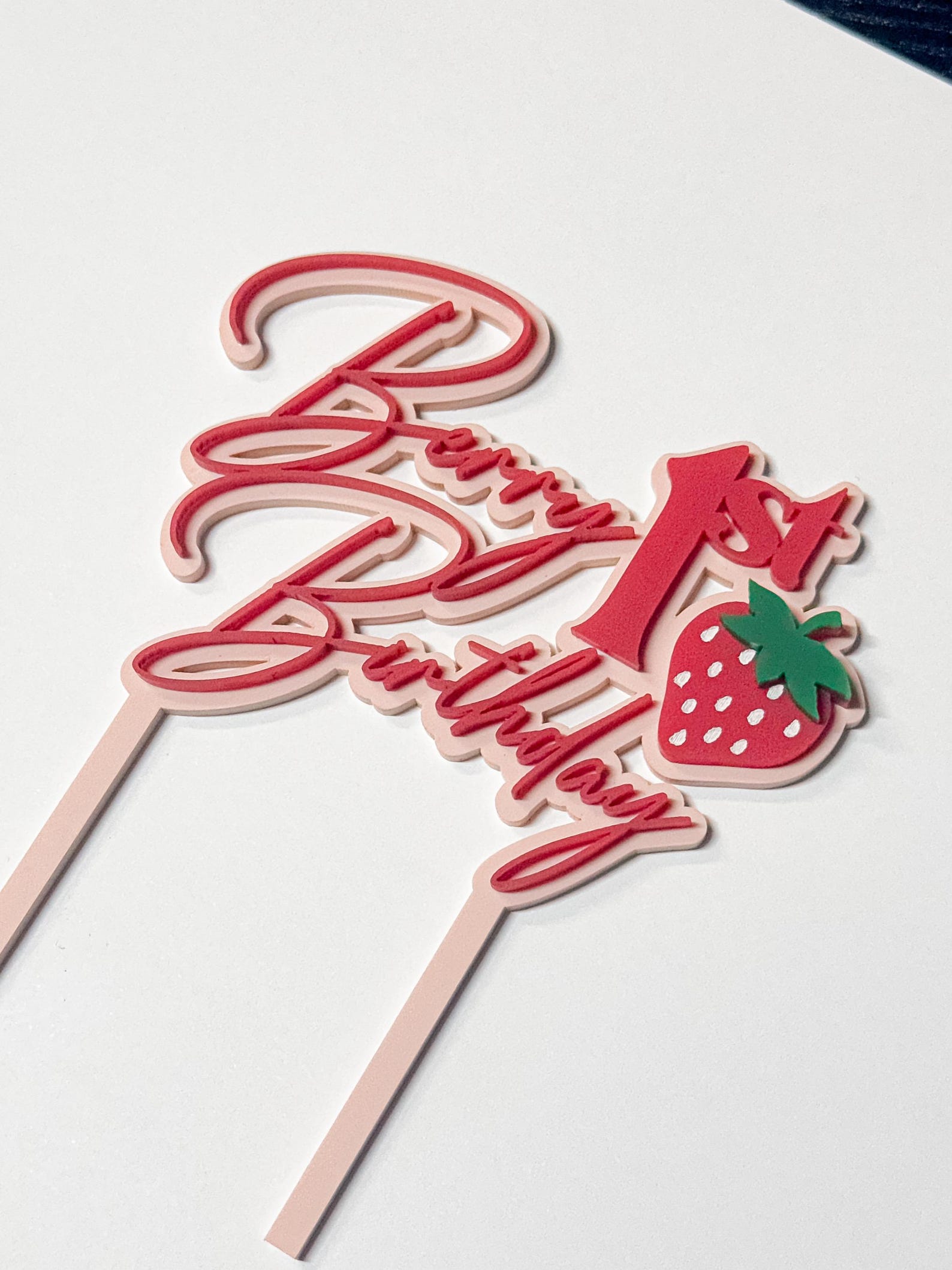 My Berry First Birthday Cake Topper Sweet One 1st Bday Strawberry Theme ...