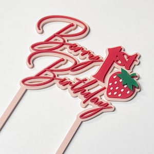 My Berry First Birthday Cake Topper Sweet One 1st Bday Strawberry Theme ...