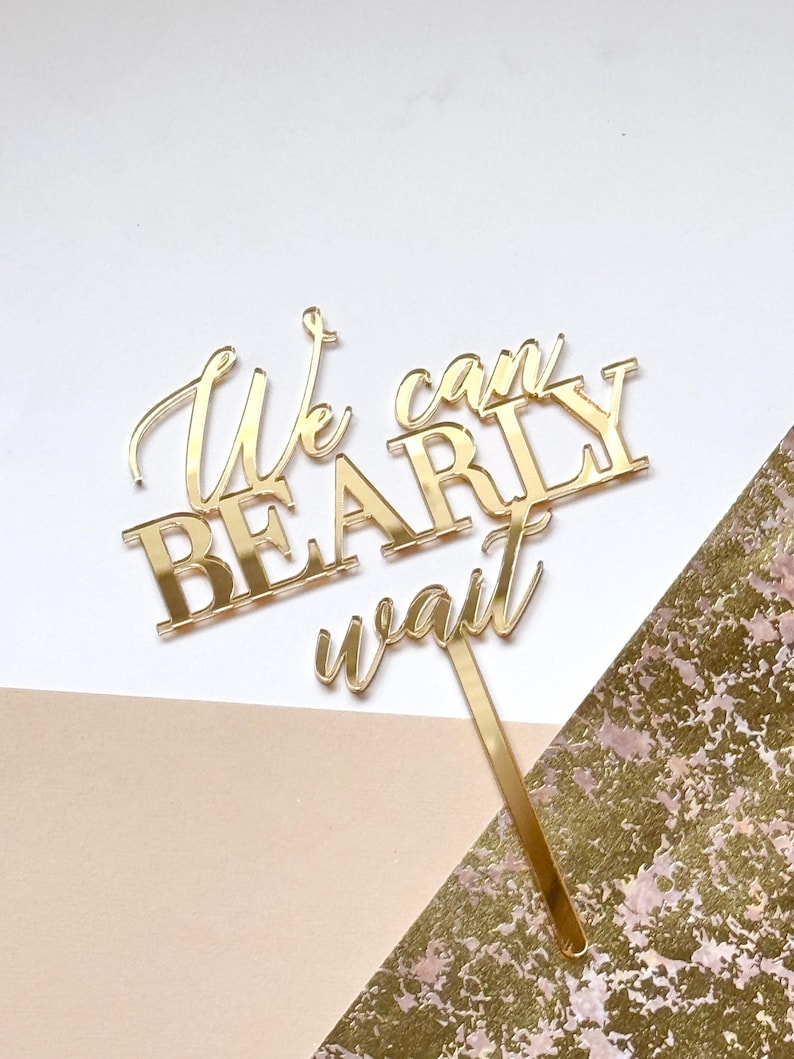 We Can Bearly Wait Cake Topper Teddy Baby Shower Gender Reveal Decor ...