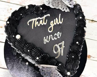 Décoration de gâteau en acrylique pour gâteau coeur vintage cette fille depuis Décoration de gâteau pour anniversaire en acrylique Mini décoration à plat script personnalisé 20 30 40 50