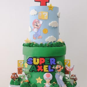 Super Birthday Cake Topper personalisiert, Benutzerdefinierte Name Kuchendekoration, Gamer-Geburtstags-Party Dekor, Super Spiel-Thema Tortendeko, Kinder-Party