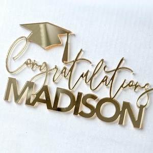 Graduation Cap Cake Topper, 2025 Grad Personalized Congrats Cake Topper, Class of 2025, Graduation Party Decor