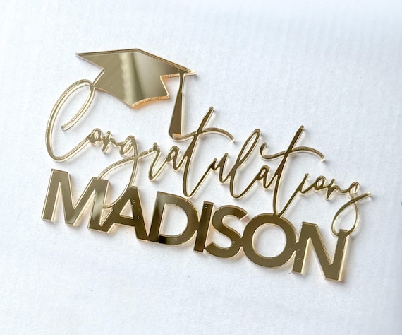 Graduation Cap Cake Topper, 2025 Grad Personalized Congrats Cake Topper, Class of 2025, Graduation Party Decor