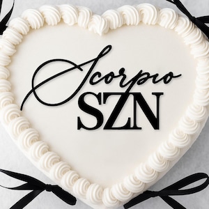 Adorno para pastel con forma de corazón del signo zodiacal Piscis: dije astrológico de acrílico vintage