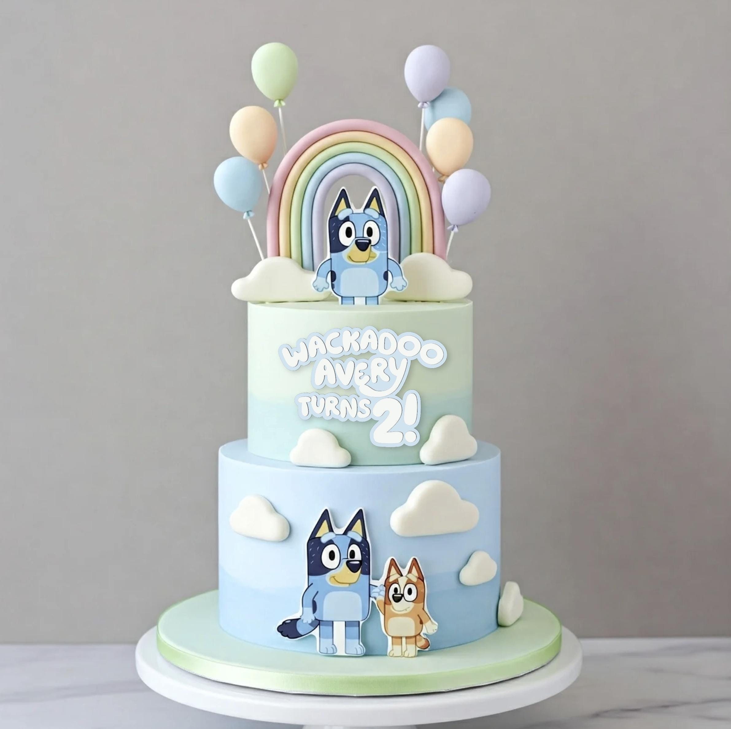 Blue Dog Cake Topper Personalized Name Heeler