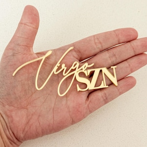 Acrylic Cake Topper For Vintage Heart Cake Zodiac Szn Birthday Mini Flat Lay Custom Script Capricorn Aquarius Pisces Aries