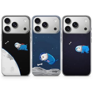 Space Dog Phone Case Cute Space Cover for iPhone 17 Pro Max, 16e, 15, 14, 13 & Samsung S26 Ultra, S25 FE, A57, A56, Pixel 10, 9A