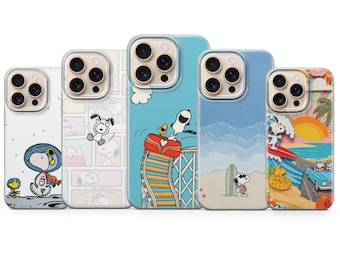 Snoopy Phone Case Woodstock Minimalist Cover for iPhone 17 Pro Max, 16e, 15, 14, 13 & Samsung S26 Ultra, S25 FE, A57, A56, Pixel 10, 9A