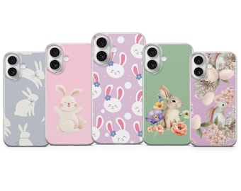 Rabbit  Phone Case Cute Bunny Cover for iPhone 17 Pro Max, 16e, 15, 14, 13 & Samsung S26 Ultra, S25 FE, A57, A56, Pixel 10, 9A