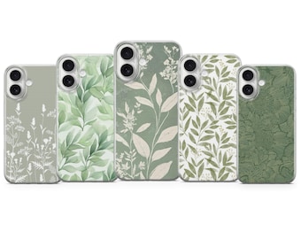 Sage Green Handyhülle Nature Cover für iPhone 17 Pro Max, 16e, 15, 14, 13 & Samsung S26 Ultra, S25 FE, A57, A56, Pixel 10, 9A