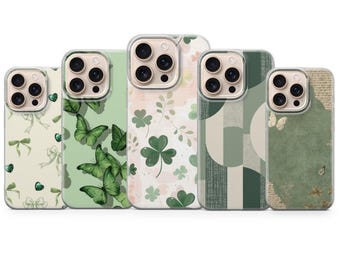 Sage Green Phone Case in Natural Green Cover für iPhone 17 Pro Max, 16e, 15, 14, 13 & Samsung S26 Ultra, S25 FE, A57, A56, Pixel 10, 9A