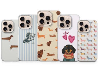 Dachshund Dog Phone Case Sausage Dog Cover for iPhone 17 Pro Max, 16e, 15, 14, 13 & Samsung S26 Ultra, S25 FE, A57, A56, Pixel 10, 9A