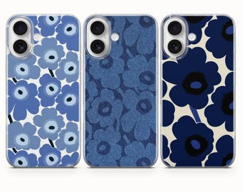 Coque scandinave Marimekko à fleurs pour iPhone 17 Pro Max, 16e, 15, 14, 13 et Samsung S26 Ultra, S25 FE, A57, A56, Pixel 10, 9A