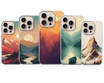 Mountain Phone Case  Nature Wood Cover for iPhone 17 Pro Max, 16e, 15, 14, 13 & Samsung S26 Ultra, S25 FE, A57, A56, Pixel 10, 9A