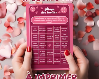17 bachelorette party games, activities, quizzes, original bachelorette party game kit pack, customizable Canva template in French