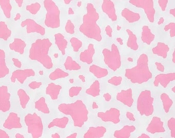 Cow Fabric Pink And White Cow Spots Fabric  Fabric 100% Cotton  FQ Ships 1 Business Day