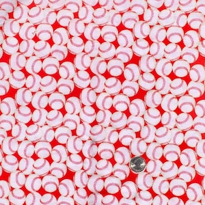 Baseball Fabric 100% Cotton Fat Quarter Ships 1 Business Day