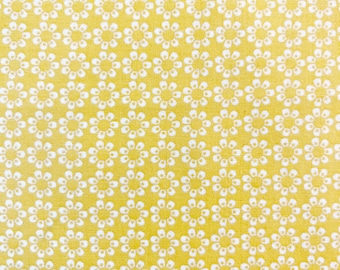 Yellow Floral Fabric 100%  Cotton  Fat Quarter Ships 1 Business Day