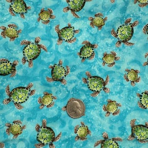 Turtle  Fabric Sea  Turtles Fabric Novelty Cotton Fabric  100% Cotton Fabric FQ  Ships 1 Business Day