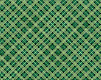 St. Patrick's Day Plaid Green  Fabric 100% Cotton Fabric FQ  Ships 1 Business Day