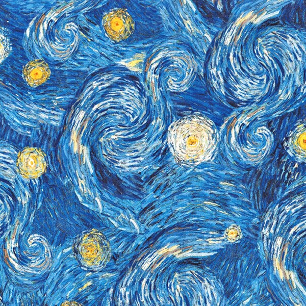 Van Gogh Starry Night Fabric Night Sky Fabric Star Fabric  FAT QUARTER  Ships 1 Business Day