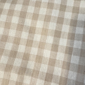 Tan Checked Fabric Woven  Fabric 100% Cotton   FQ Ships 1 Business Day