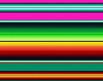 Mexican Fiesta  Stripe FUSCHIA Stripe Printed Mexican Blanket Design Elizabeth's Studio Cotton Quilt Fabric FQ