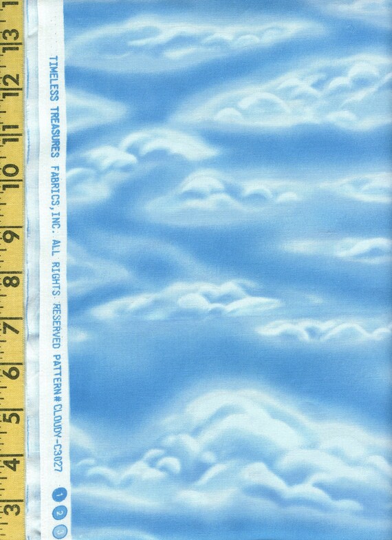 Clouds Fabric Cloudy From Timeless Treasures -C3027 Sky 100