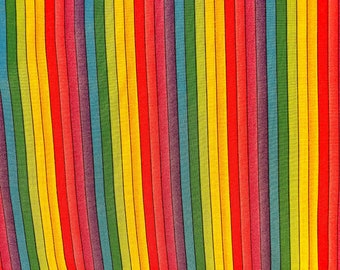 Rainbow Stripe Fabric Rainbow  Cotton Quilt Fabric  100% Cotto  FQ Ships 1 Business Day
