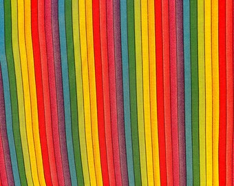 Rainbow Stripe Fabric Rainbow  Cotton Quilt Fabric  100% Cotto  FQ Ships 1 Business Day