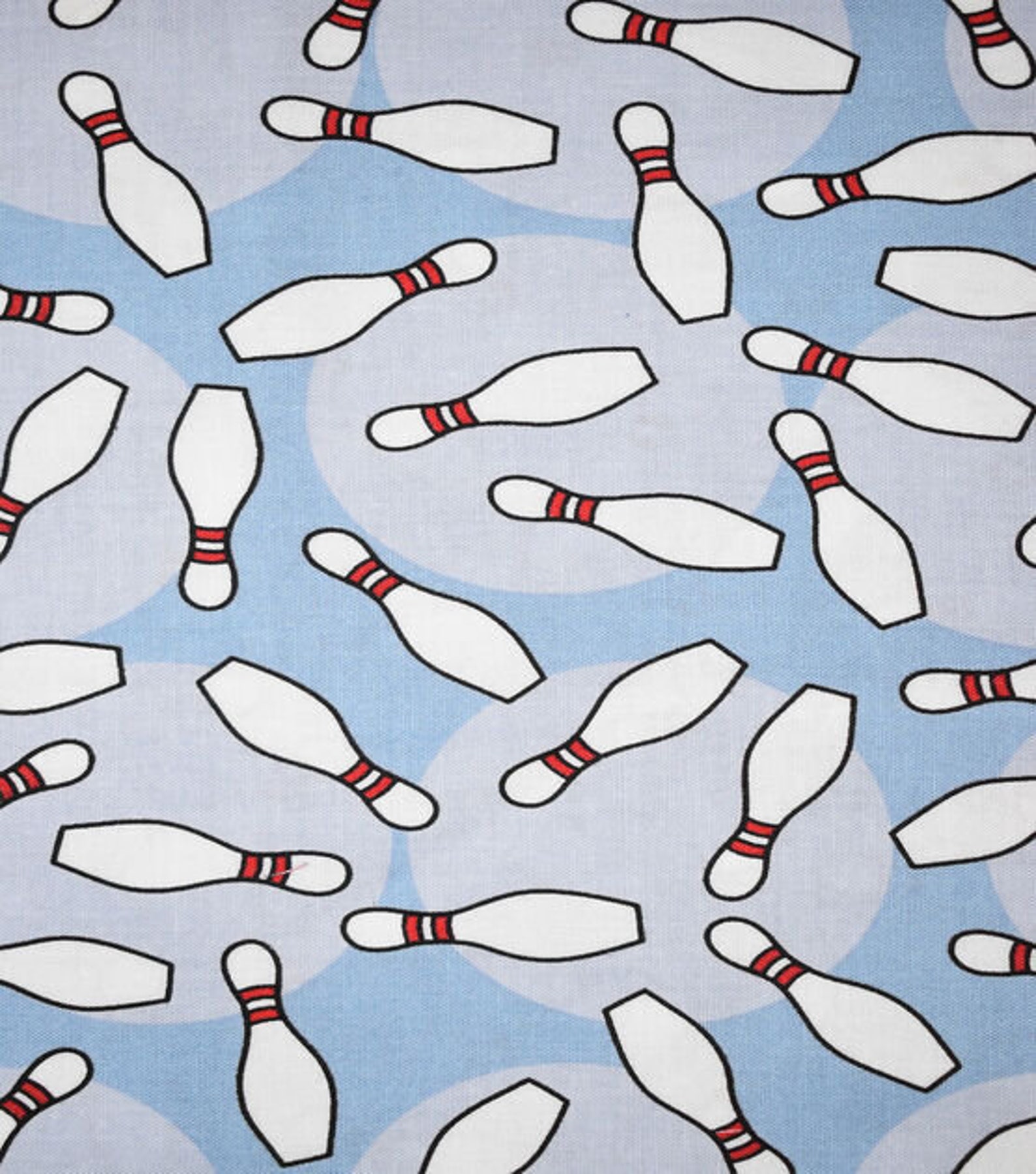 Bowling Pins Fabric Novelty Cotton Fabric Bowling Fabric 100 Etsy