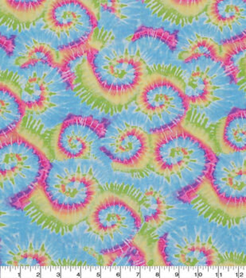 Tie-dye Fabric Pastel Tie Dye Swirls Cotton Fabric 100% Cotton Fat Quarter Ships 1 Business Day image 1