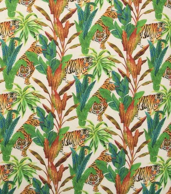 Tiger Fabric  Jungle Fabric   100% Cotton Fat Quarter Ships 1 Business Day