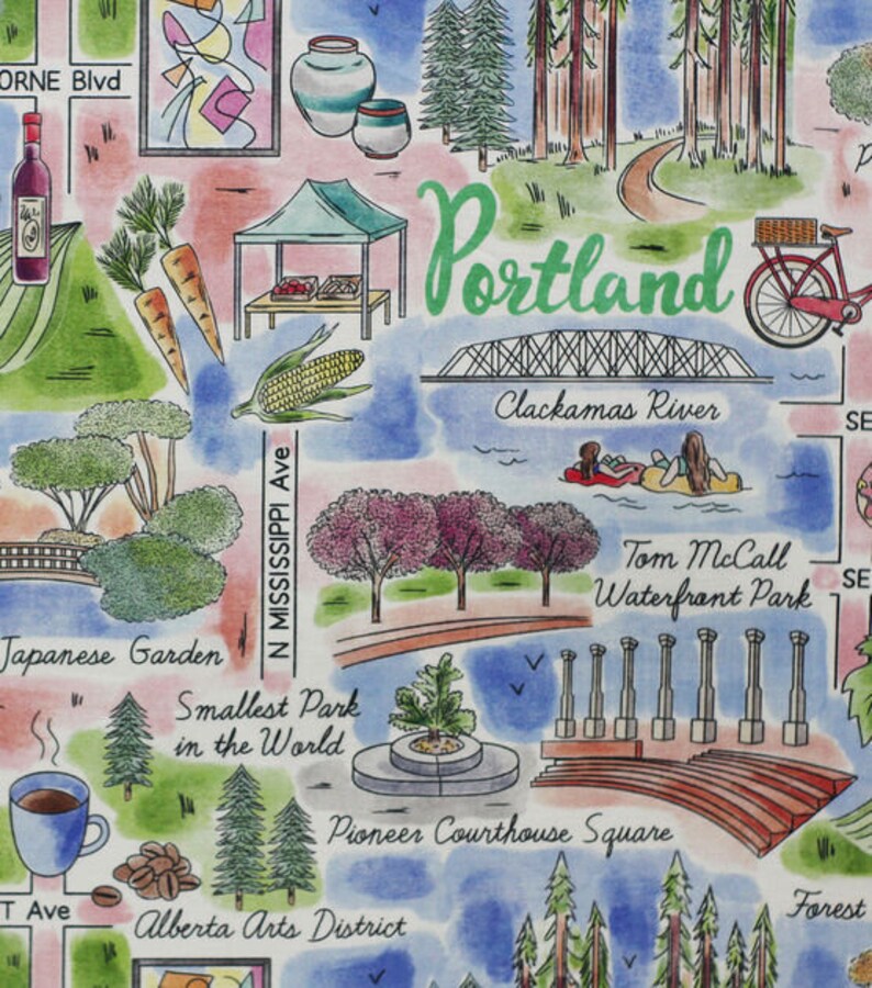 Portland Fabric Portland Pride Fabric 100 Cotton FQ Ships 1 Etsy