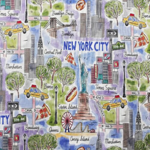 New York City Fabric NYC Fabric 100 Cotton FQ Ships 1 Etsy
