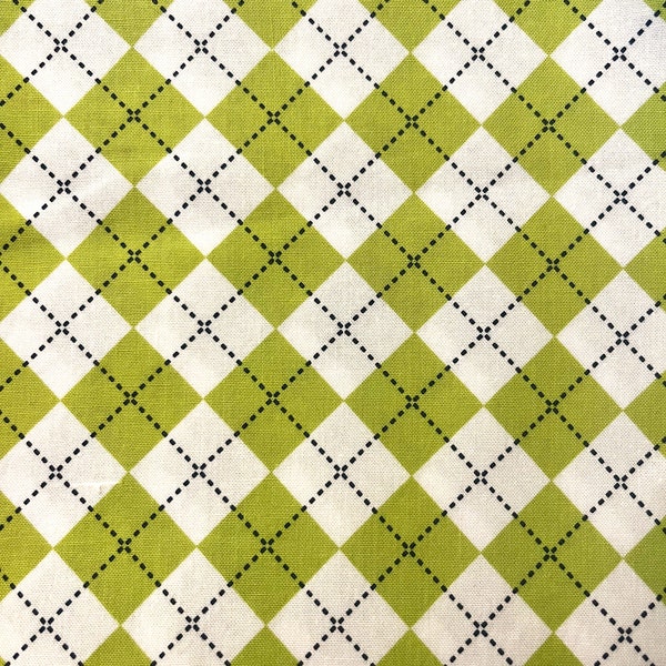 Lime Argyle Fabric Remix Lime Argyle Fabric By Robert Kaufman  Cotton Fabric  FQ Ships 1 Business Day