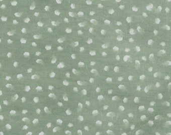 Flannel Fabric Sage And White Dots  Flannel  Fabric  100% Cotton FQ   Ships 1 Business Day