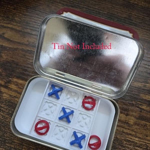 Tic Tac Toe Game With 6 X's and 6 O's Travel Size That Fits In Famous Mint Tin Box - Fun Game  - Great Gift, Great Office Lunch Time Game
