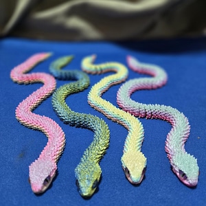 3D Printed Fully Articulated Snake - Assorted Colors - Fidget Snake - Fun Gift - Clearance Sale