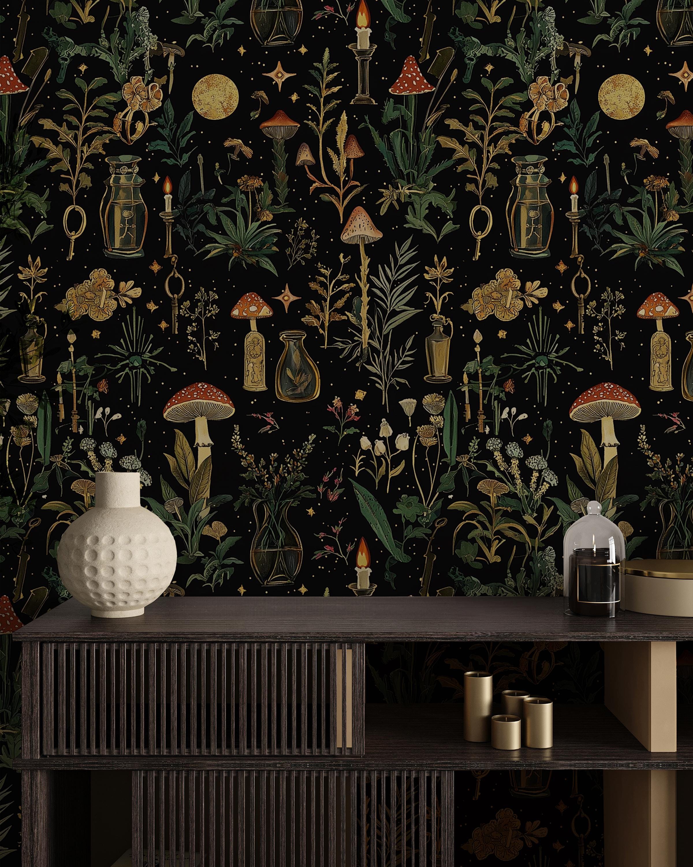 Dark Cottagecore Removable Wallpaper