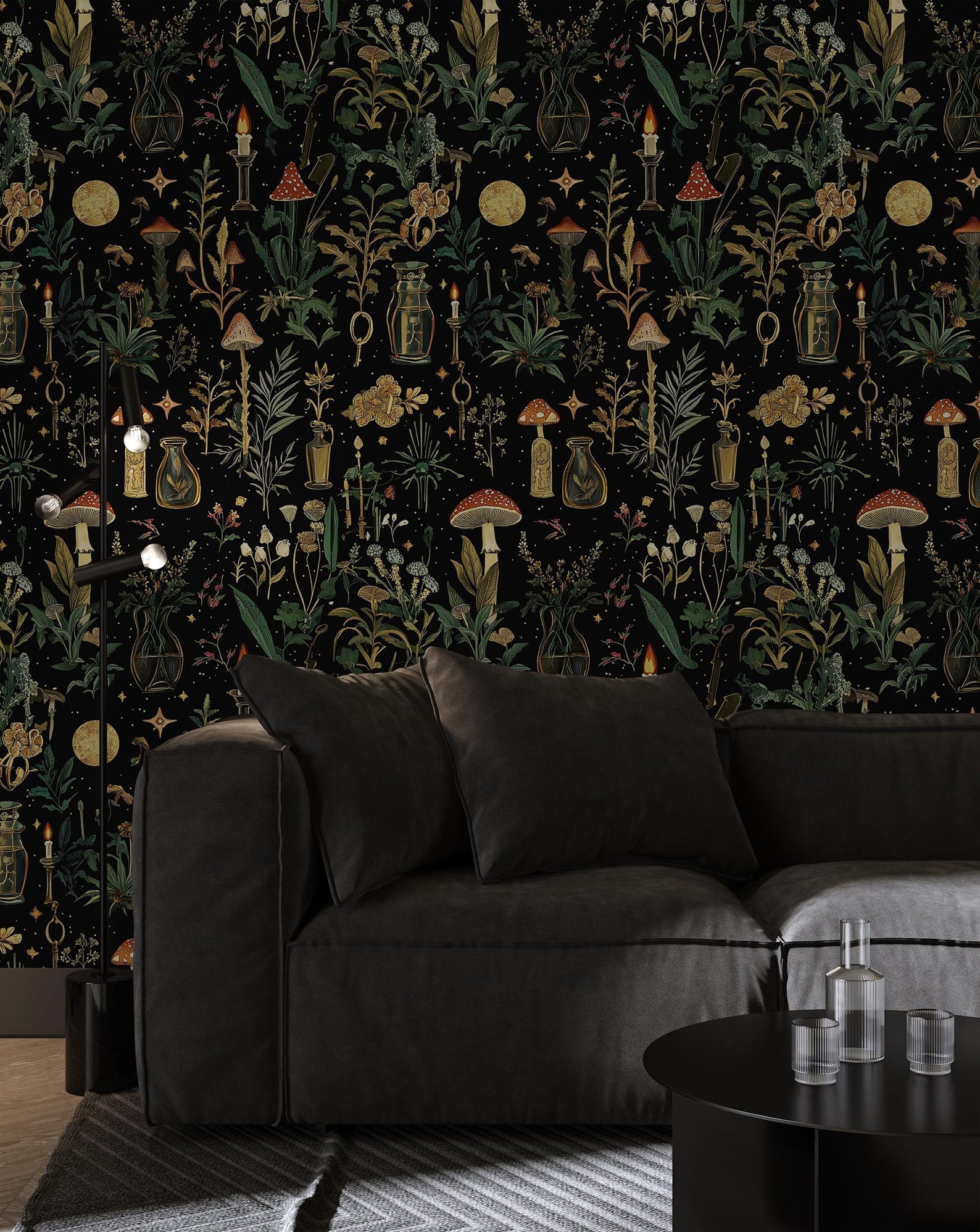 Enchanting Botanical and Mushroom Wallpaper - Dark Cottagecore ...