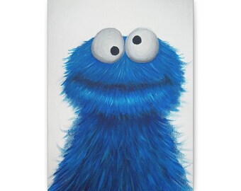 Cookie Monster Canvas Art: Playful Nursery Wall Decor